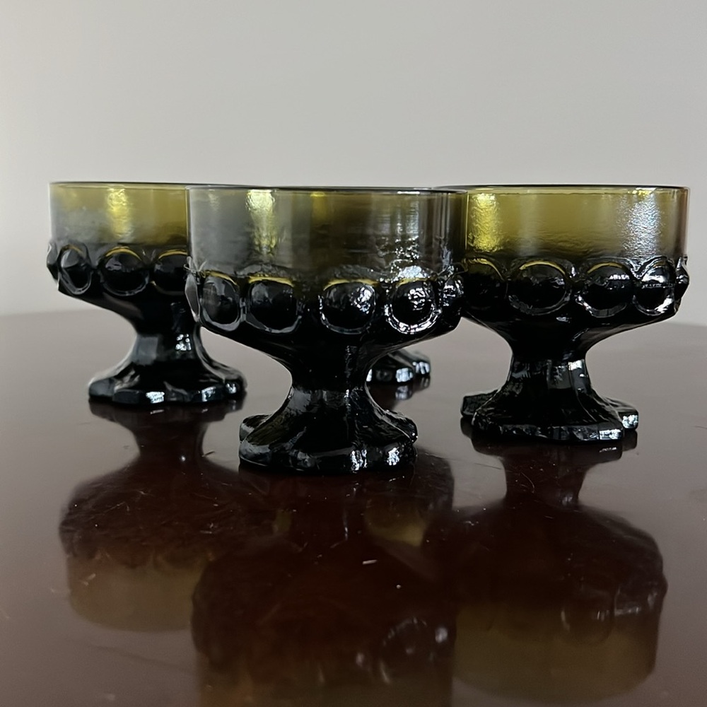 Tiffin Franciscan Madeira Olive Ombré 4 Bar or Dessert Glasses